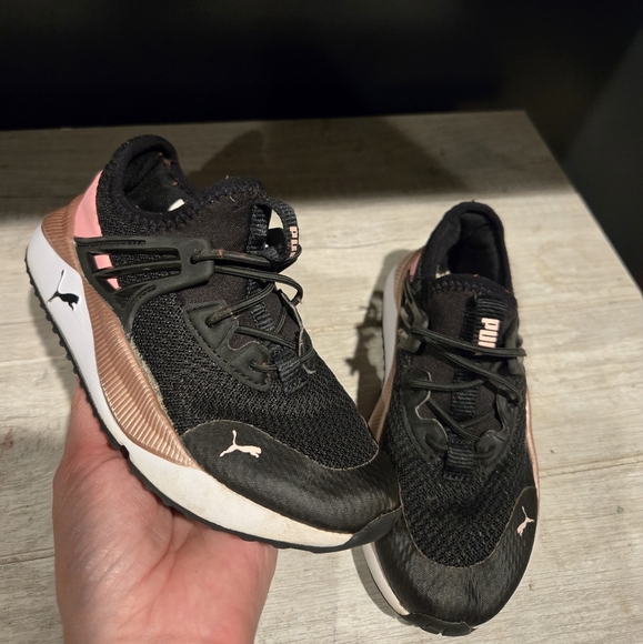 Puma Shoes Toddler 12C Pacer Future Running Sneakers Black Mesh Low 375758-04 - Picture 1 of 7